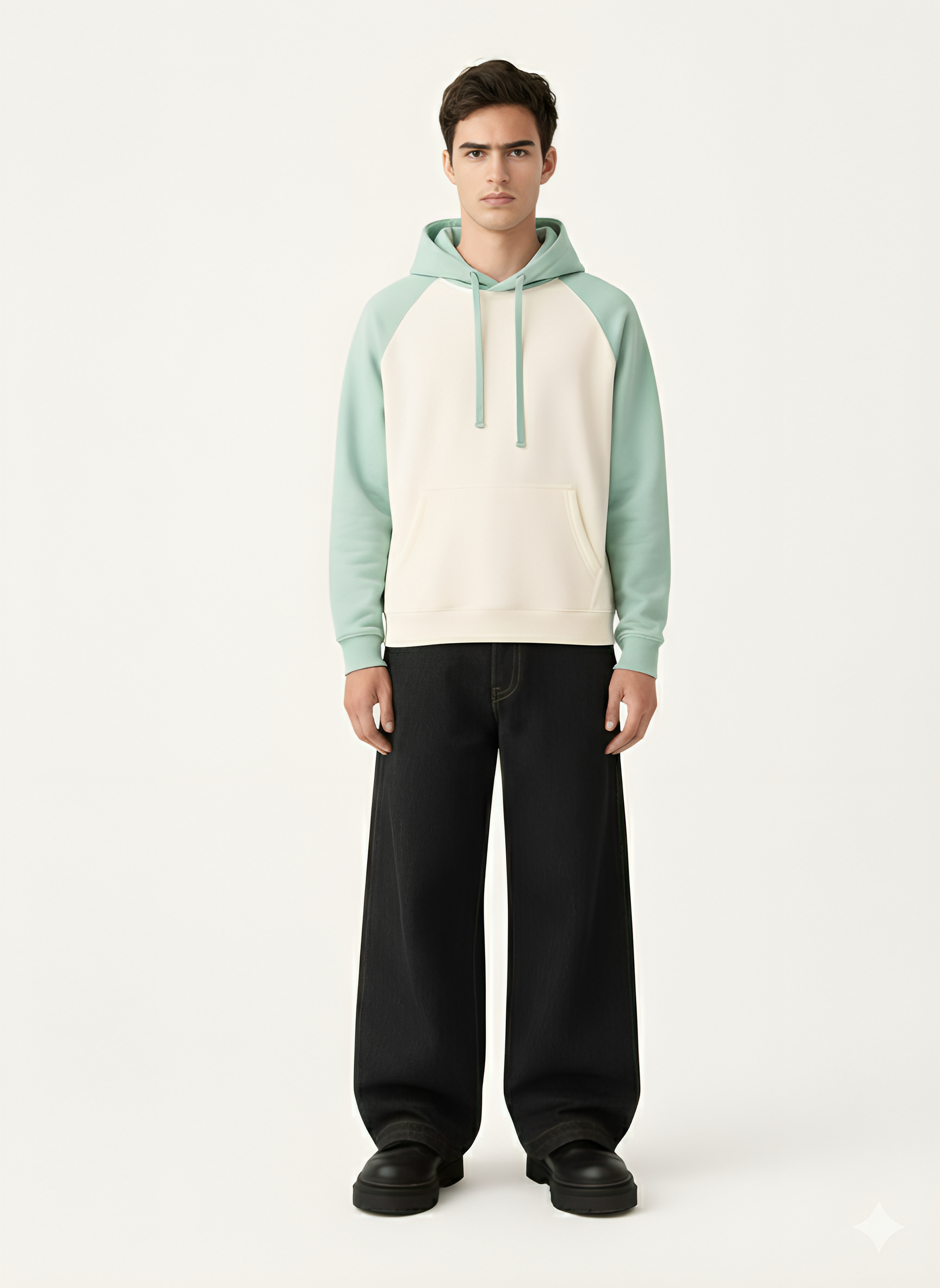 Color-Block Raglan Sleeve Hoodie