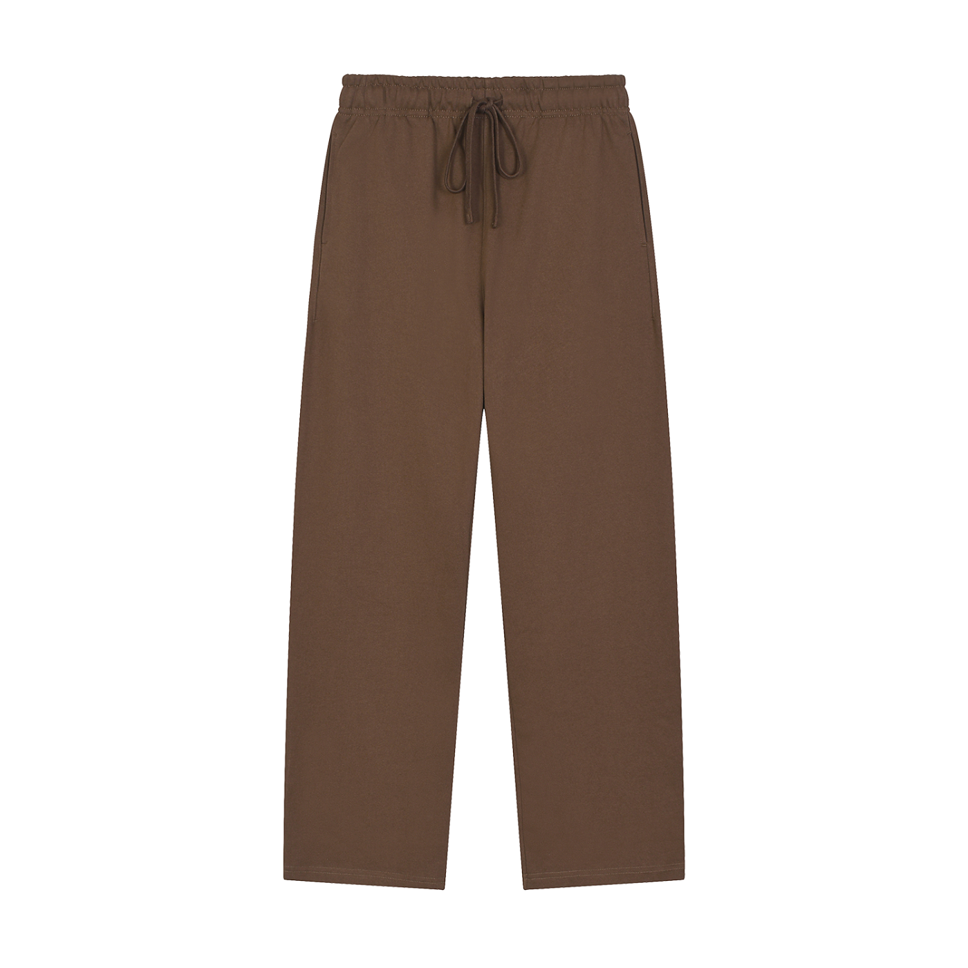 Solid Color Straight-Leg Sweatpants