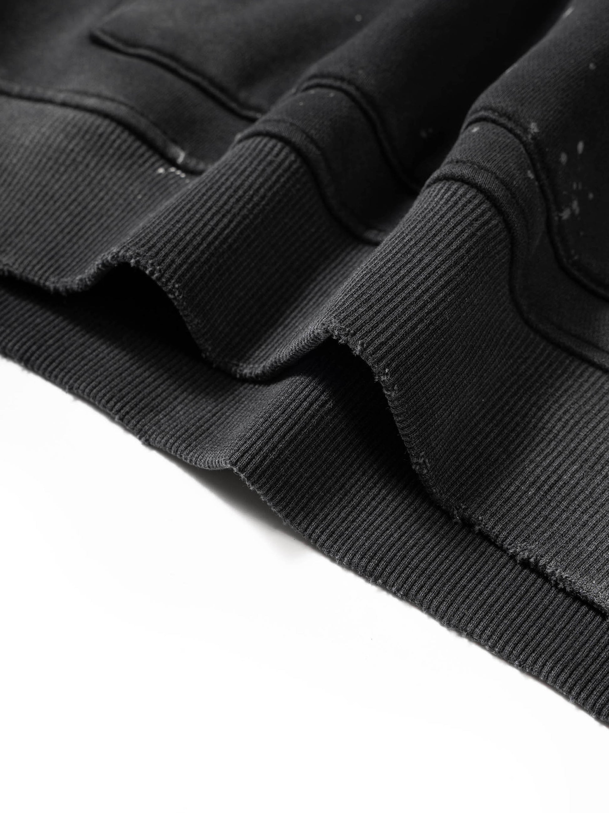 Vintage Washed Frayed Fleece Hoodie