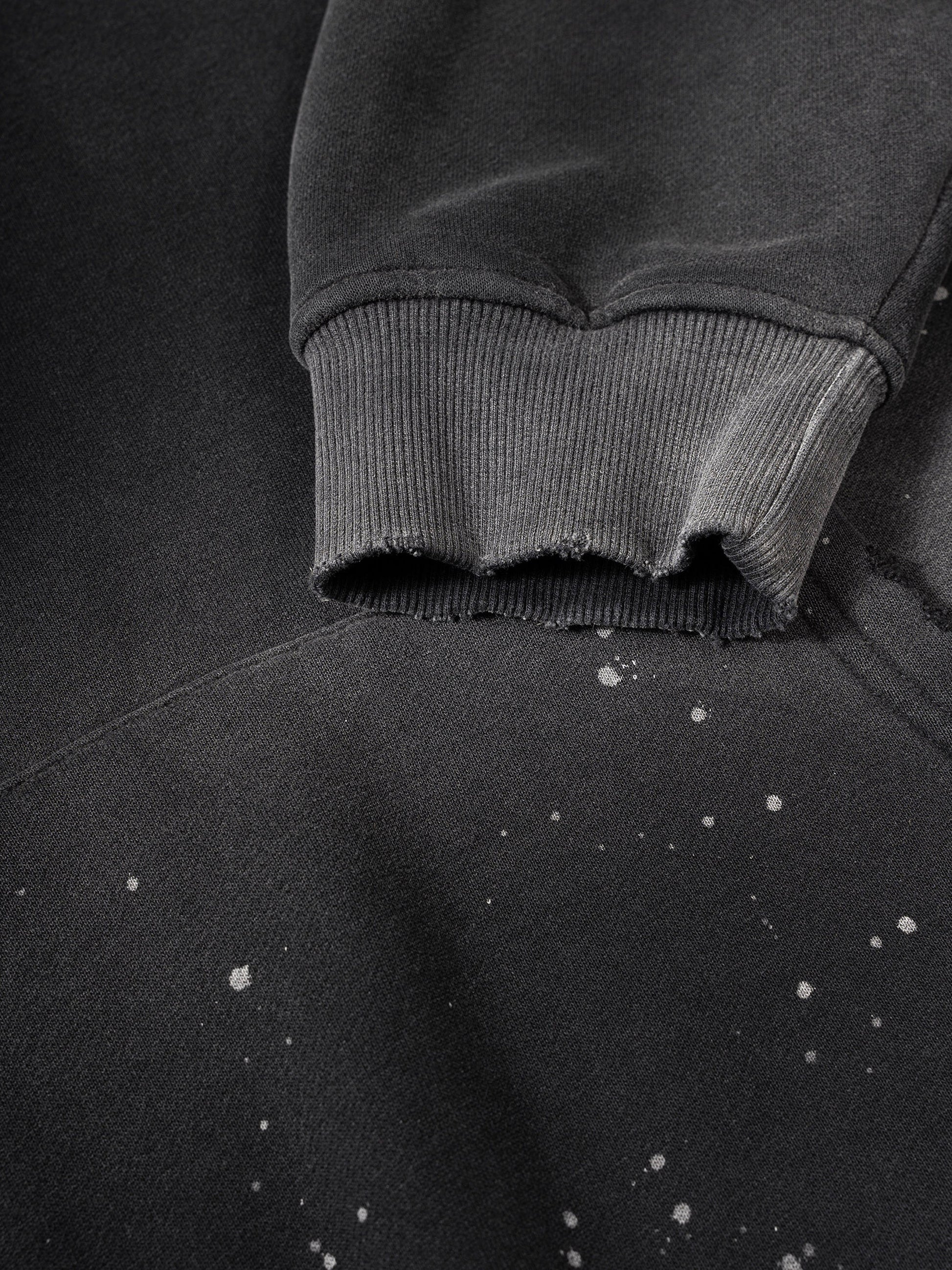 Vintage Washed Frayed Fleece Hoodie