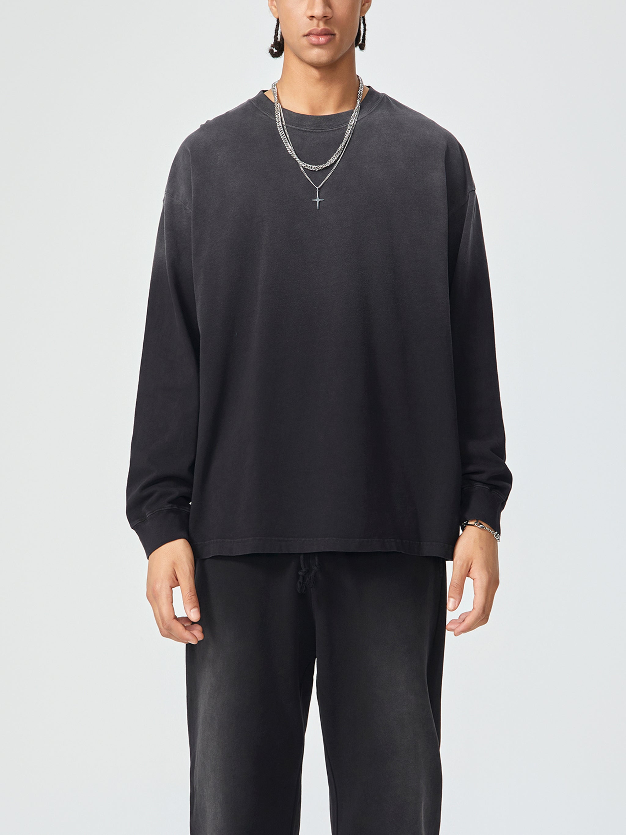 Gradient Washed Long Sleeve T-Shirt