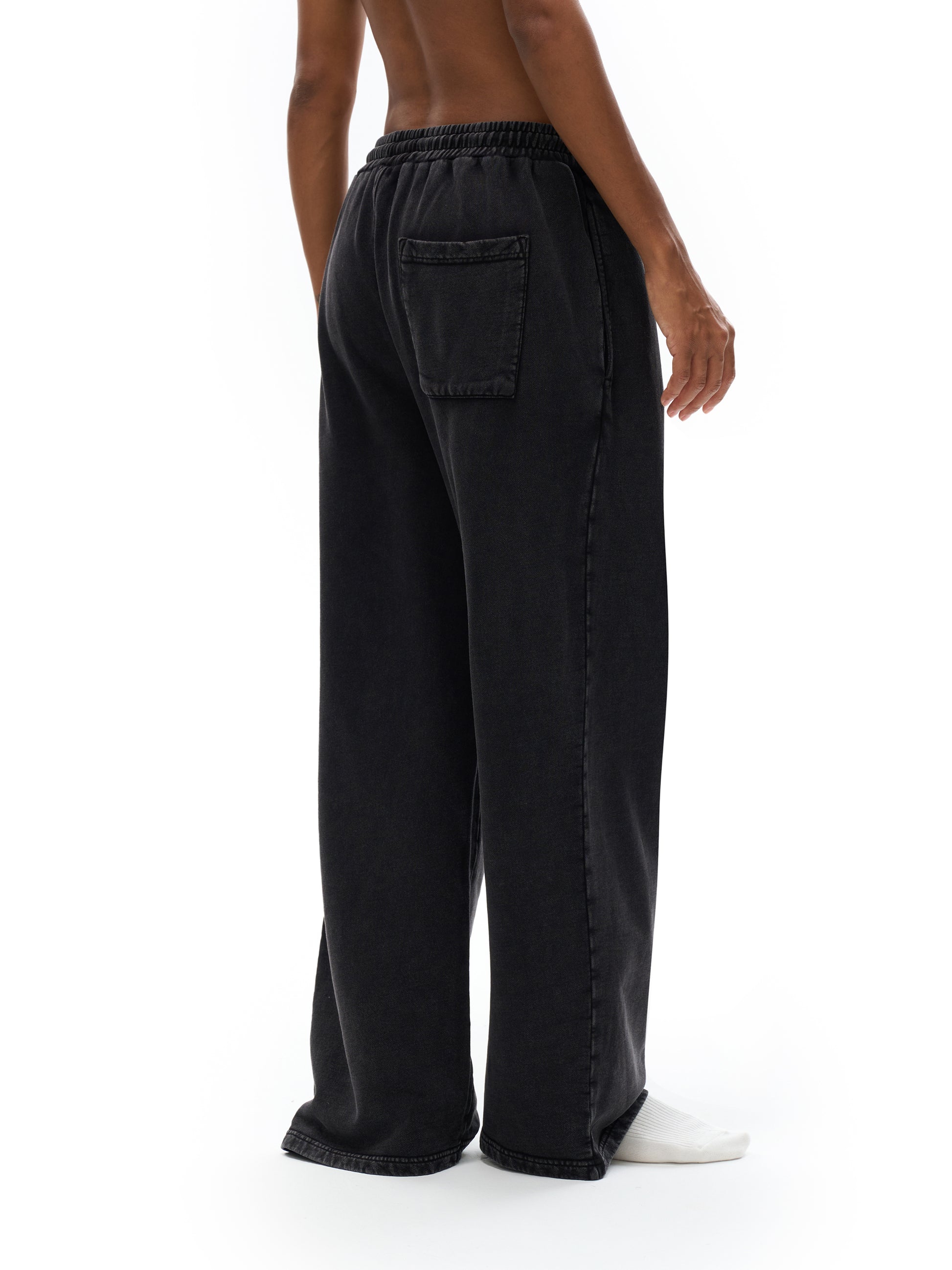 Snow Washed Cotton Straight Leg Pants