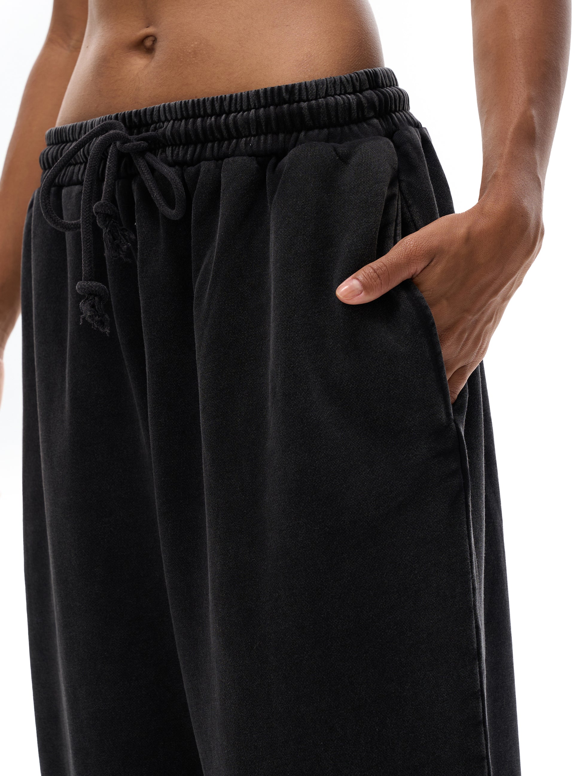 Snow Washed Cotton Straight Leg Pants