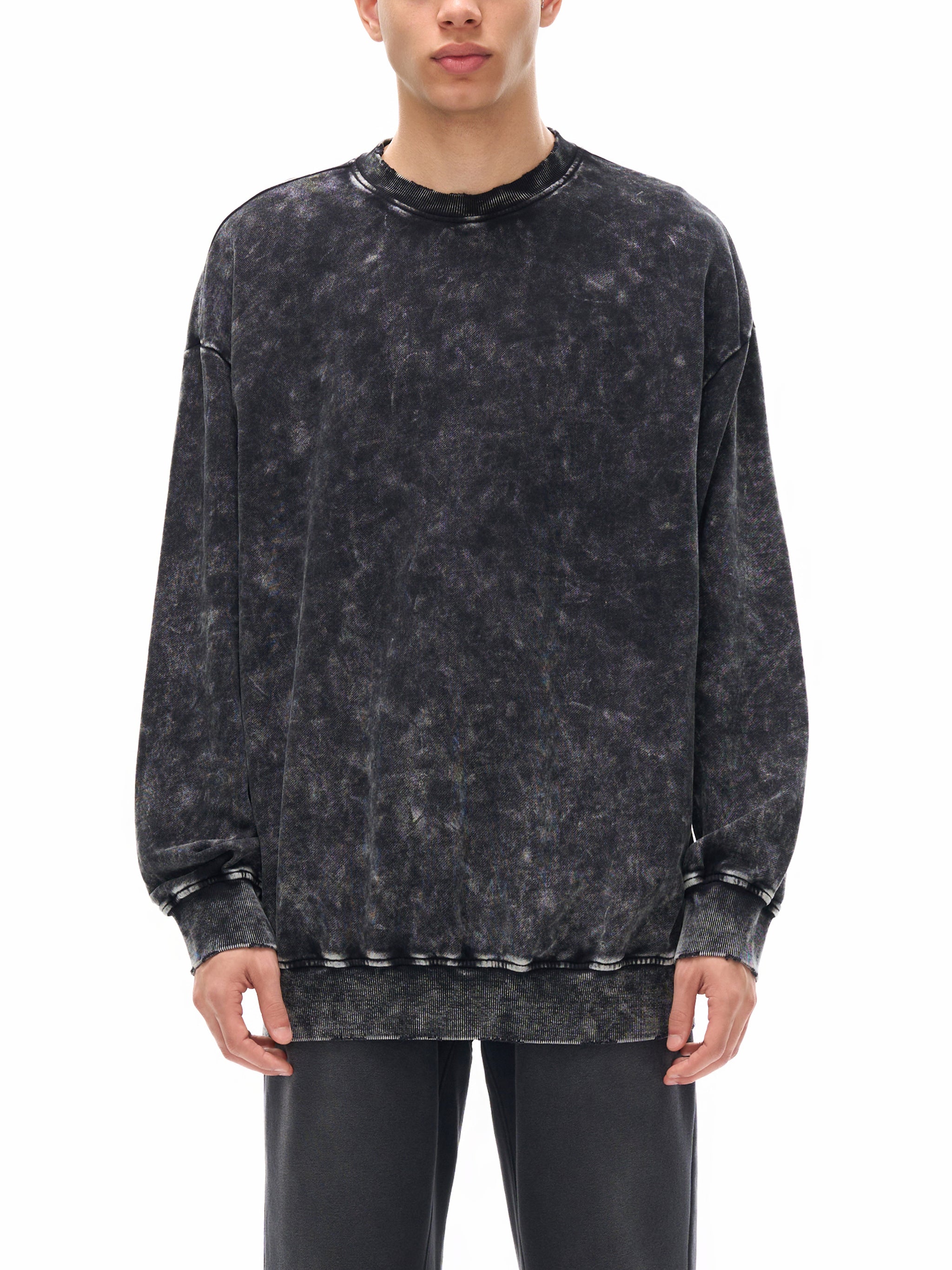 Snow Washed Hand-Frayed Sweatshirt
