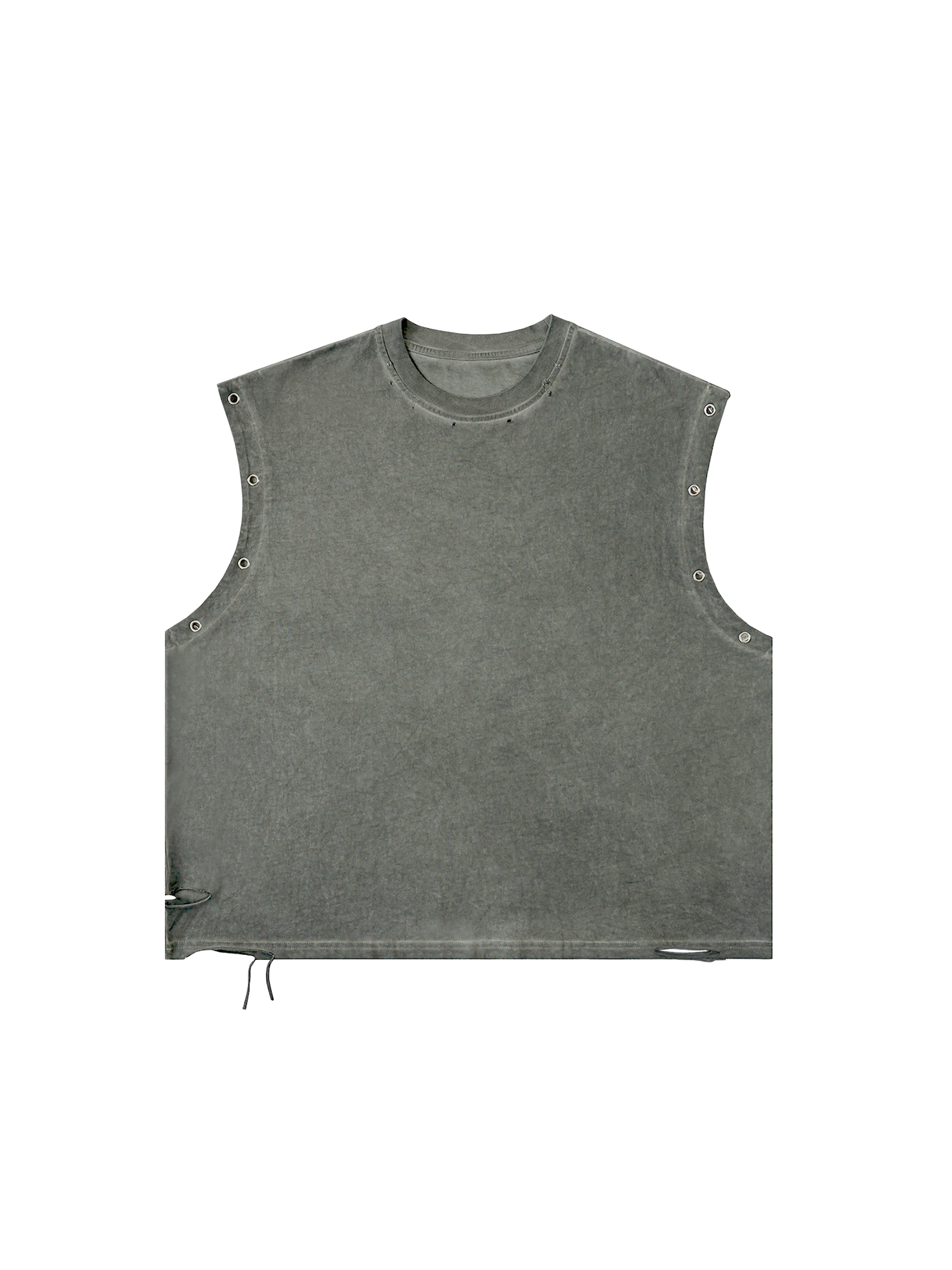 Distressed Grommet Eyelet Tank Top