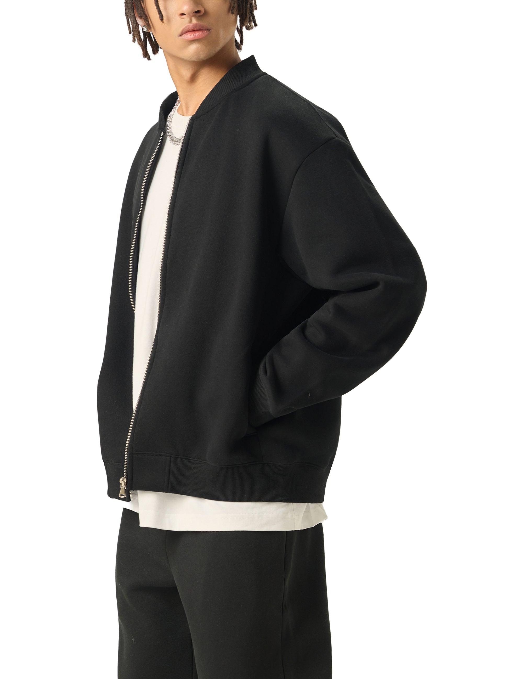 Zip-Up Fleeced Varsity Jacket – Unisex Casual