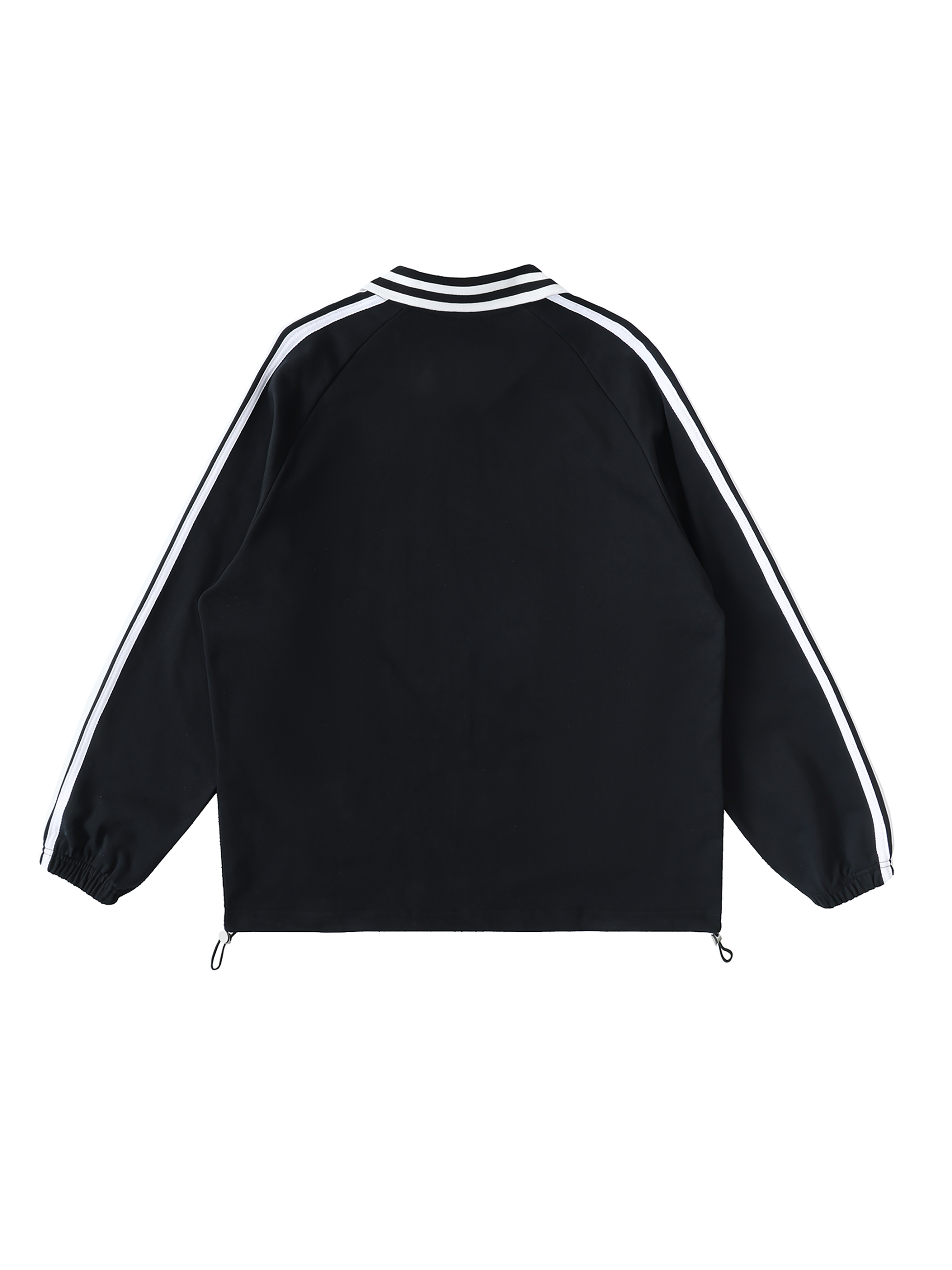 Contrast Striped Lapel Collar Sweatshirt