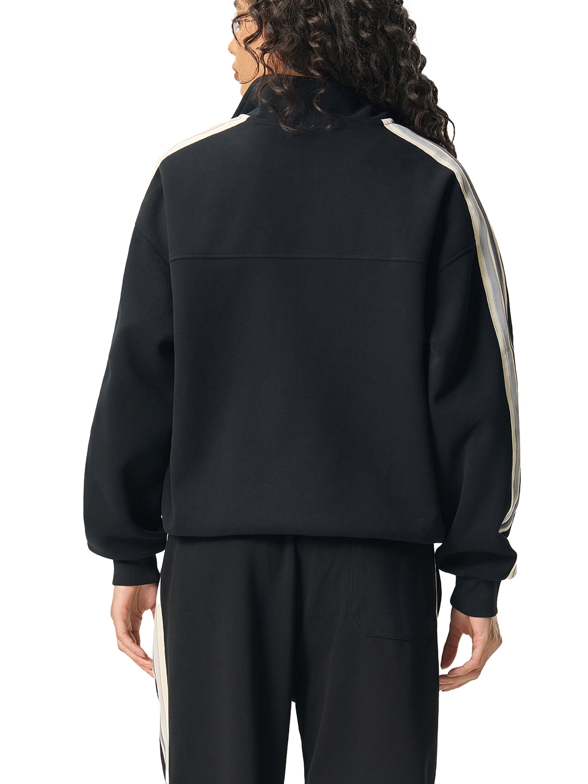 Side-Stripe Stand Collar Jacket – Unisex Casual