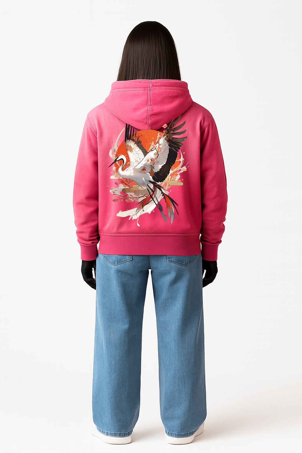 Oversized pink hoodie for women – heavyweight cotton streetwear